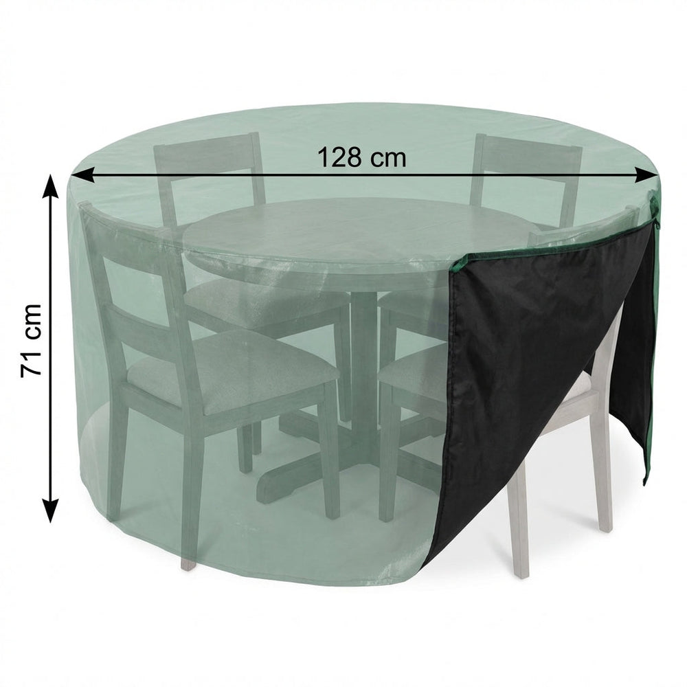 Circular Table Cover – 4/6 Seat – Reversible Green/Black – Outdoor Protection