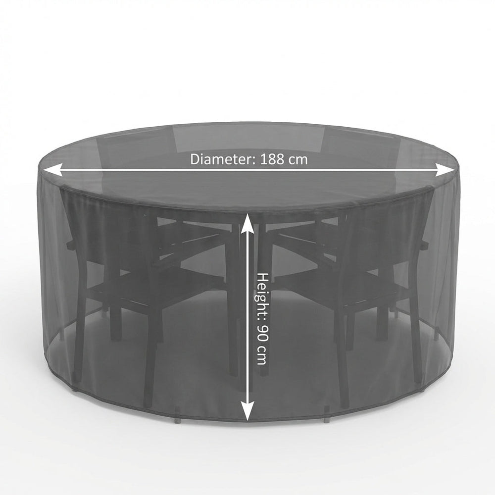 Circular Patio Set Cover – 90cm High Charcoal – Durable Polyester – Outdoor Protection