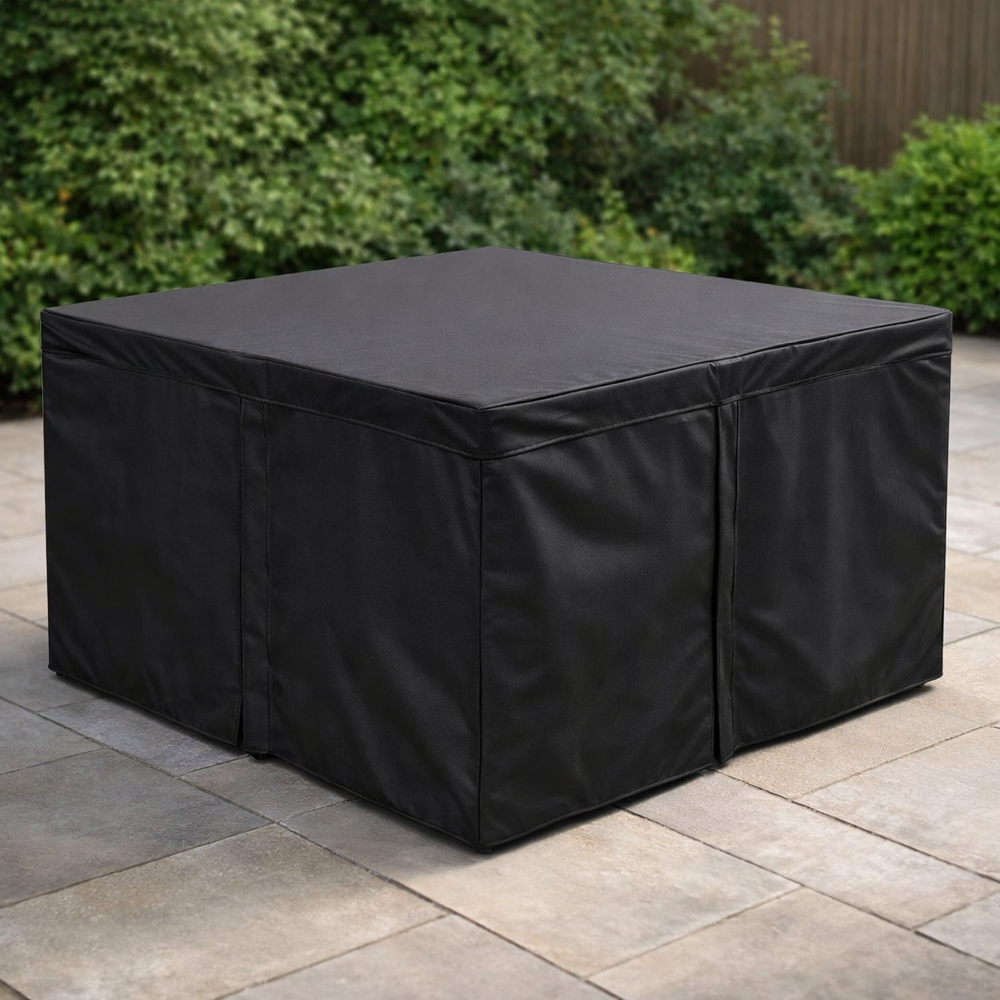 4 Seater Medium Cube Set Cover – Black – Super Tough Waterproof – Outdoor Furniture Protection