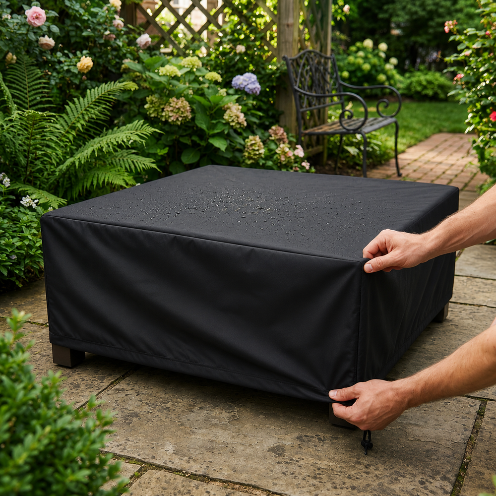 Heavy Duty Small Coffee Table Cover – Black – Polyethylene – Outdoor Protection