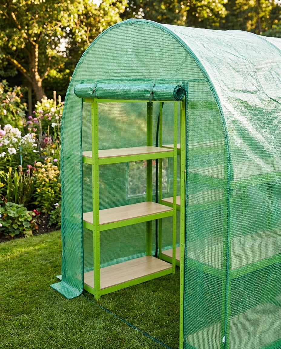 3m x 2m Polytunnel with Racking, 19mm Frame for Garden Use - detail view