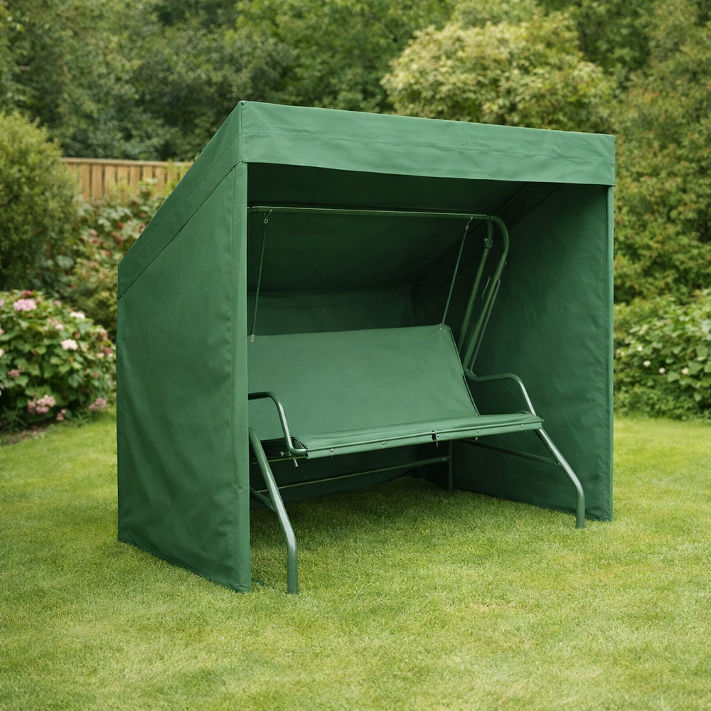 3 Seater Swing Seat Cover – Medium Green – Durable Polyester – Weather Protection