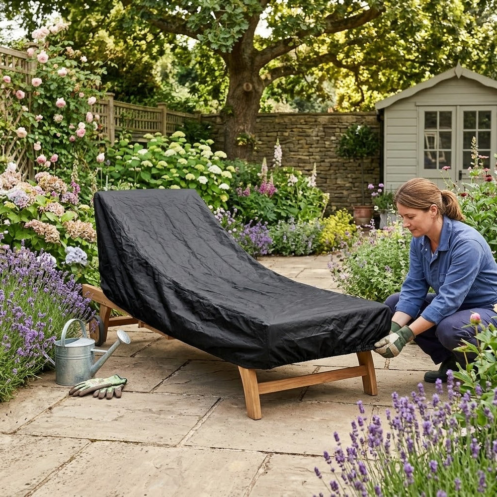 Heavy Duty Lounger Cover – Black – Polyethylene – Outdoor Protection