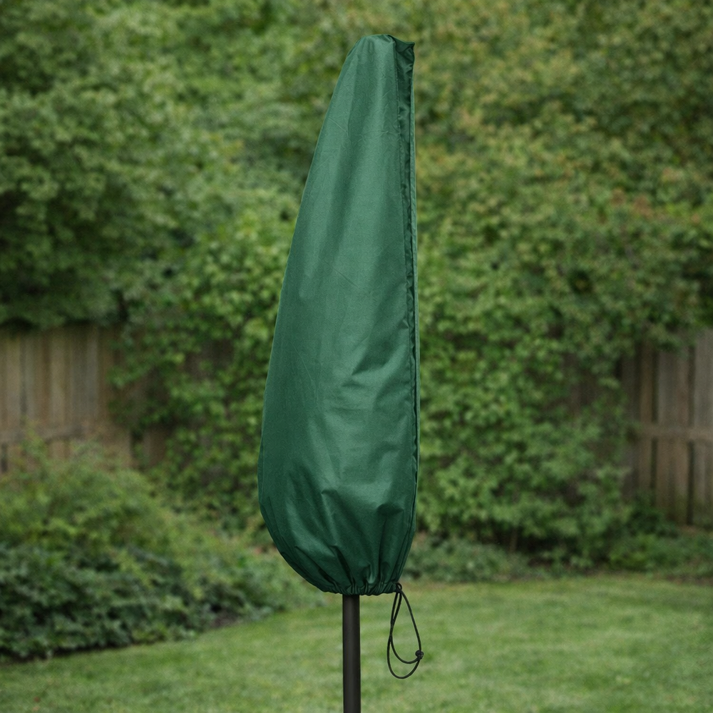 Extra Large Parasol Cover – Green – Heavy Duty Polyethylene – Outdoor Protection