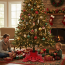 Premium Heavy Duty Cast Iron Christmas Tree Stand with Water Reservoir - 12 Inch Diameter, Supports Trees Up to 7 Feet