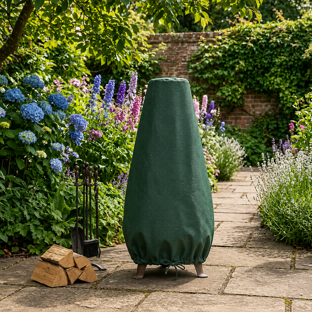 Medium Chimenea Cover – Green – Heavy Duty Polyethylene – Outdoor Protection