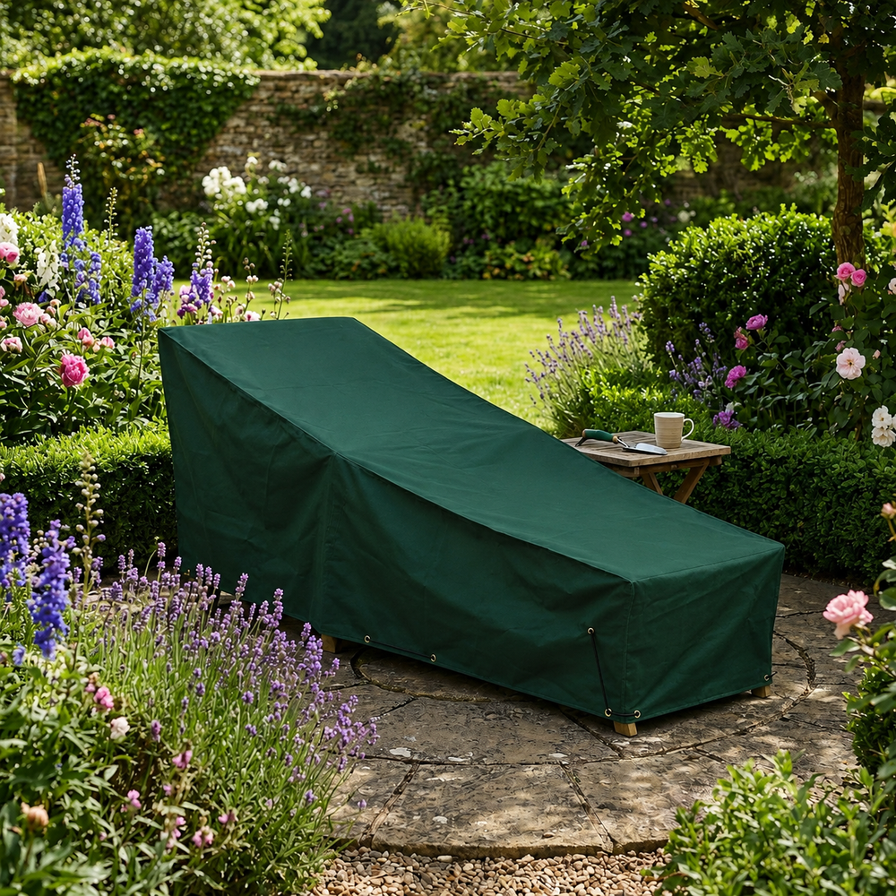 Sun Lounger Cover – 175cm Green – Waterproof Polyester – Outdoor Protection