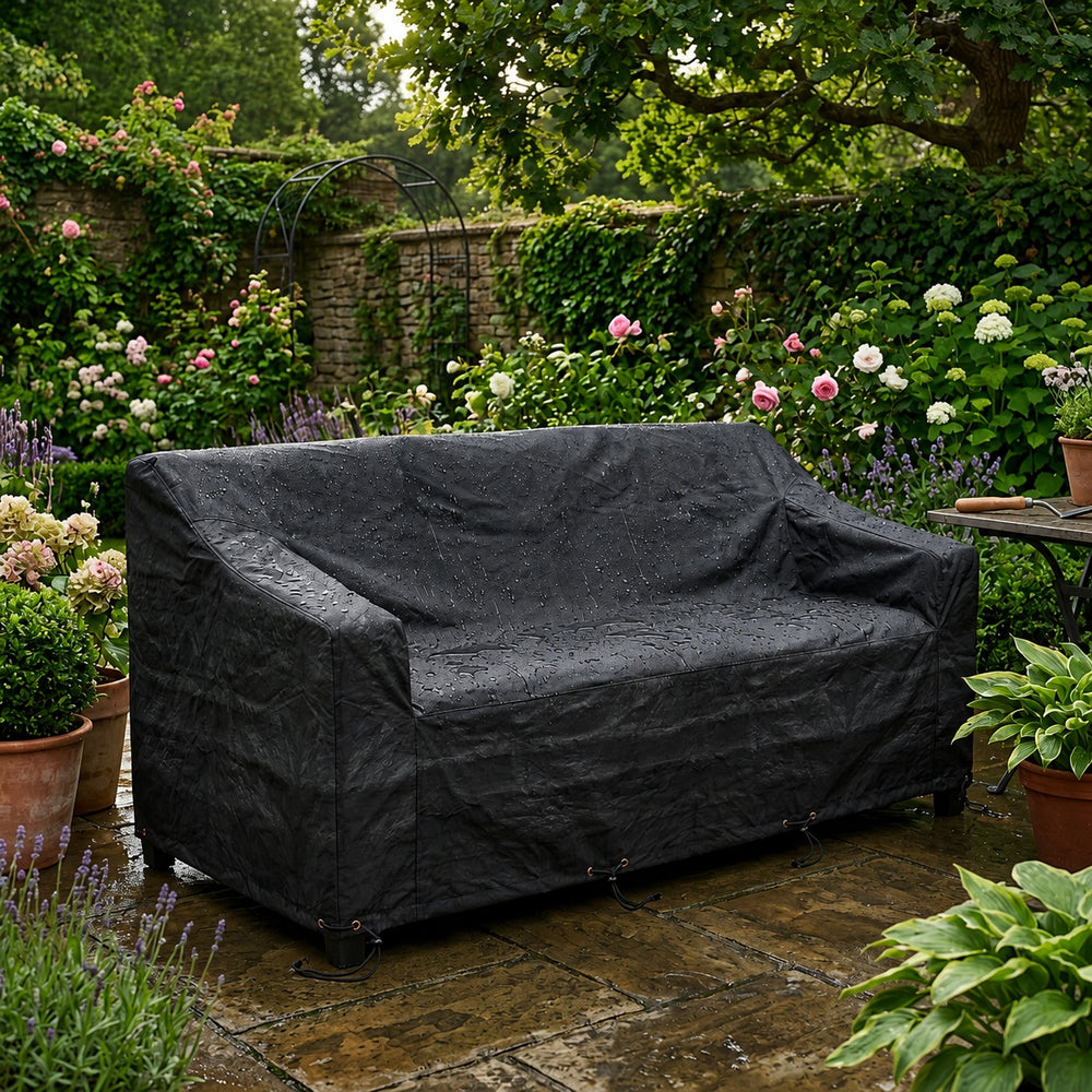 3 Seater Sofa Cover – Black – Heavy Duty Waterproof – Outdoor Protection
