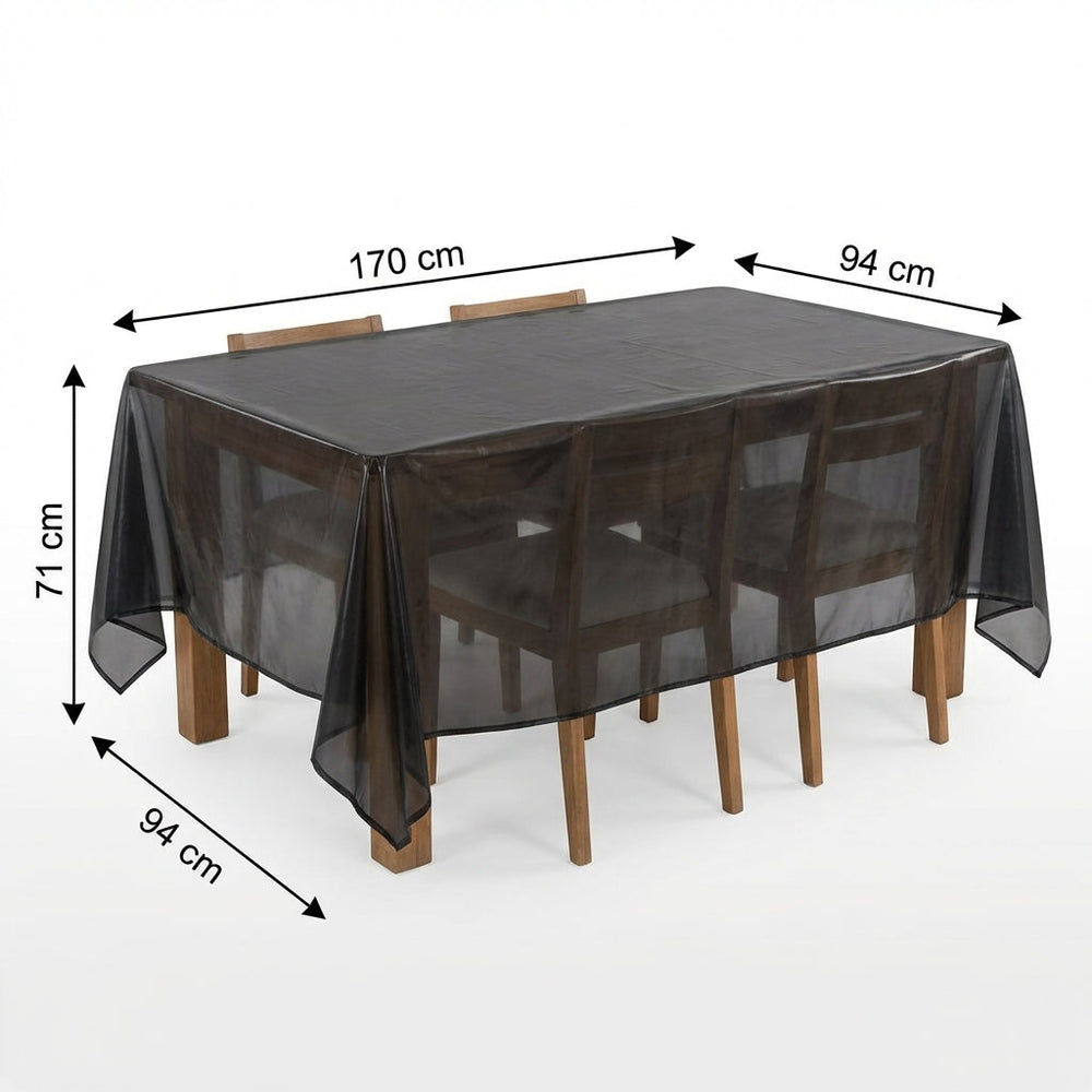 Heavy Duty 6 Seater Rectangular Table Cover – Black – Polyethylene – Outdoor Protection