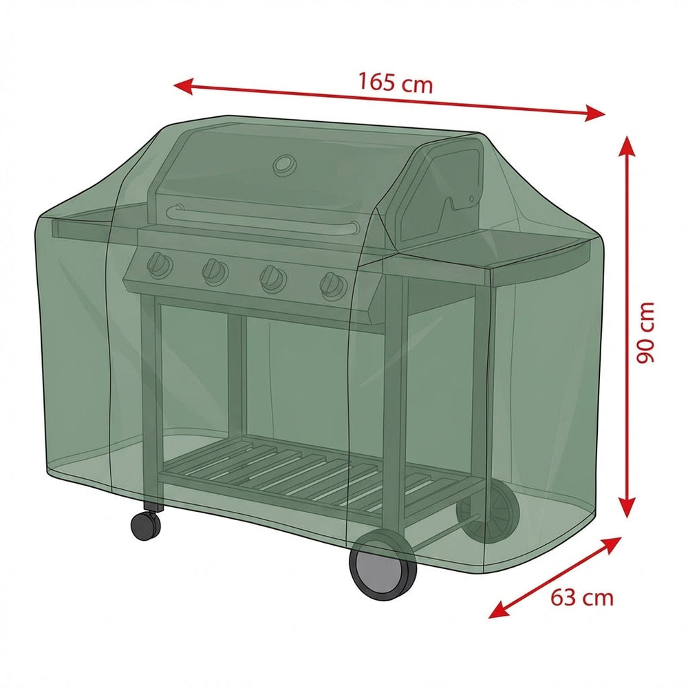 Extra Large Barbecue Cover – Green – Heavy Duty Polyethylene – Outdoor Grill Protection