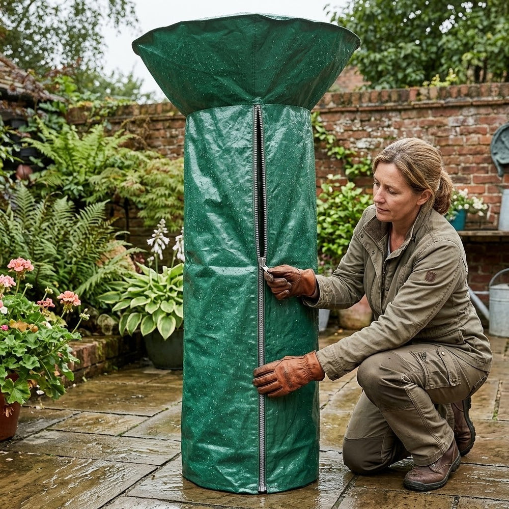 Patio Heater Cover – 179cm Green – Water-Resistant Polyethylene – Outdoor Protection