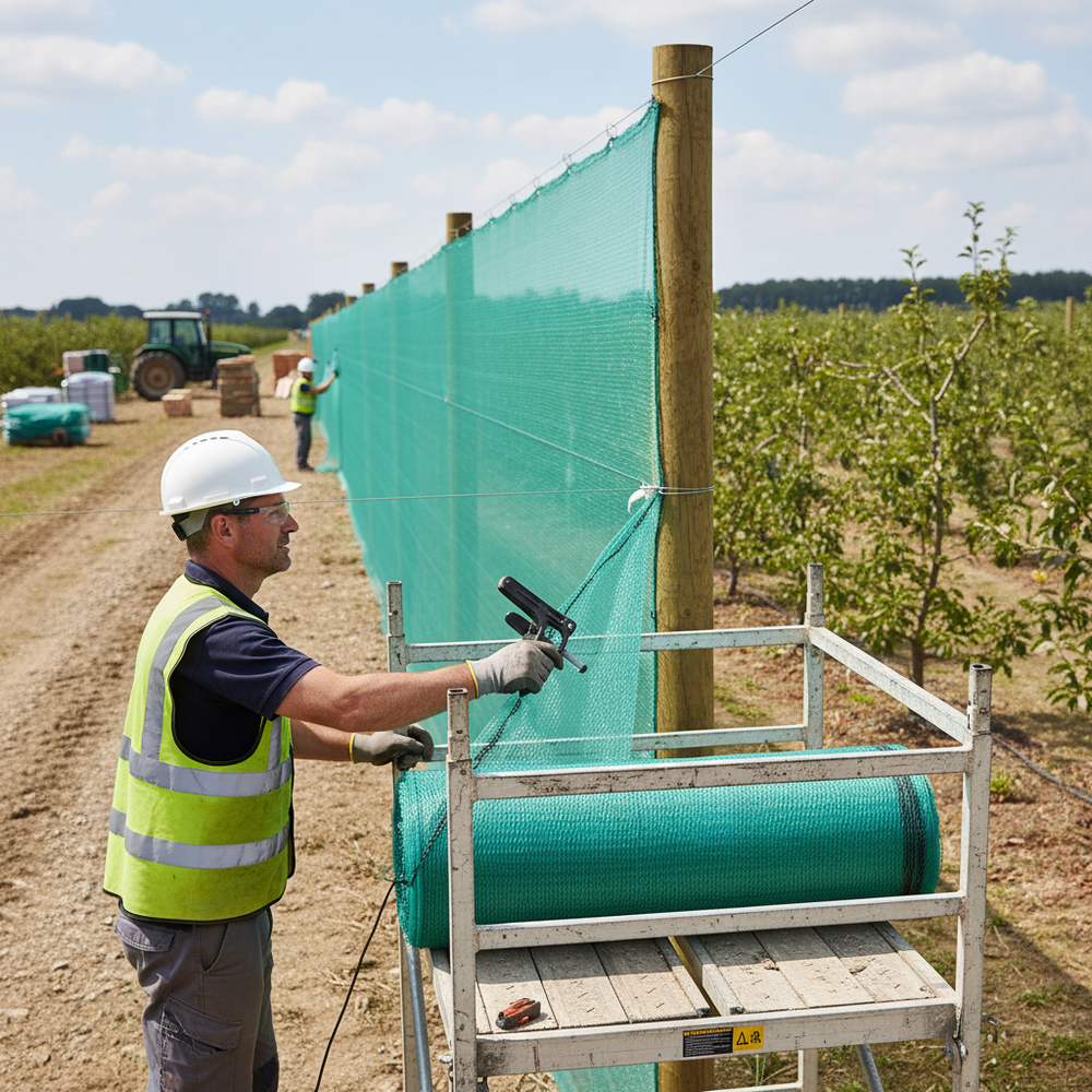 Premium 35% Knitted Windbreak Netting - 50m Roll for Weather Protection and Plant Safeguarding