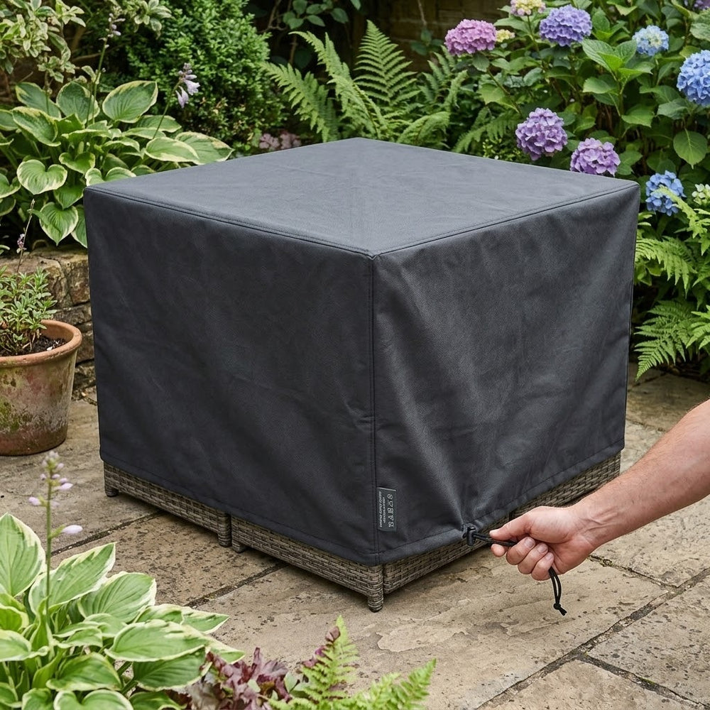 Heavy Duty 4 Seater Cube Set Cover – Black – Super Tough Waterproof Protection