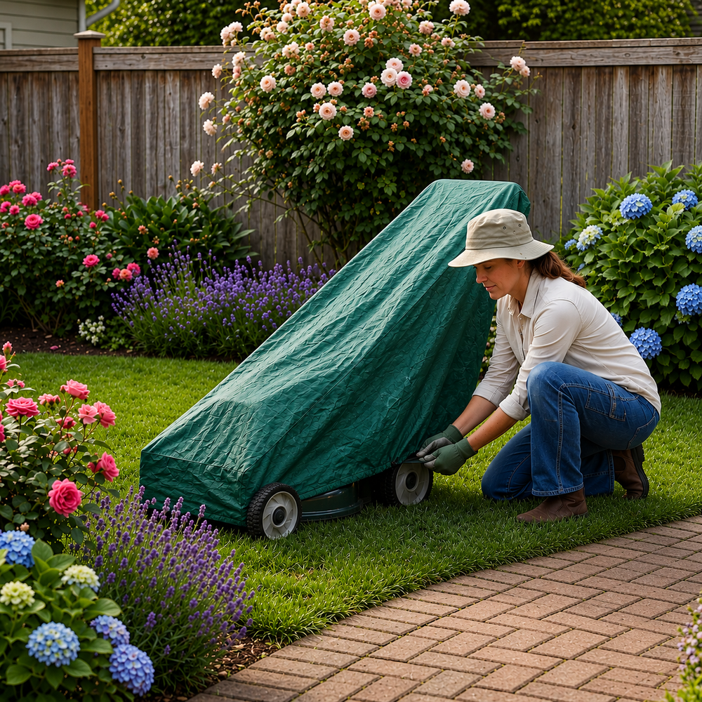 Rotary Mower Cover – 99x56x103 cm – Polyethylene UV Protection – Outdoor Equipment