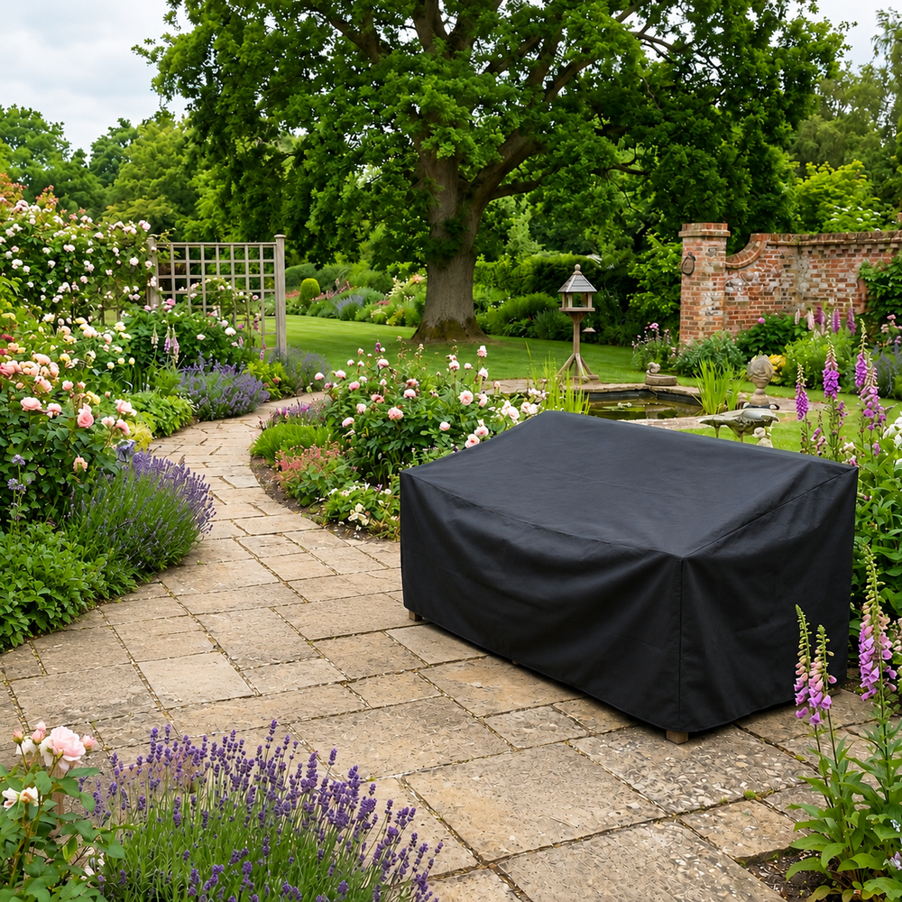 Heavy Duty 2 Seater Sofa Cover – Black – Waterproof Protection – Outdoor Use
