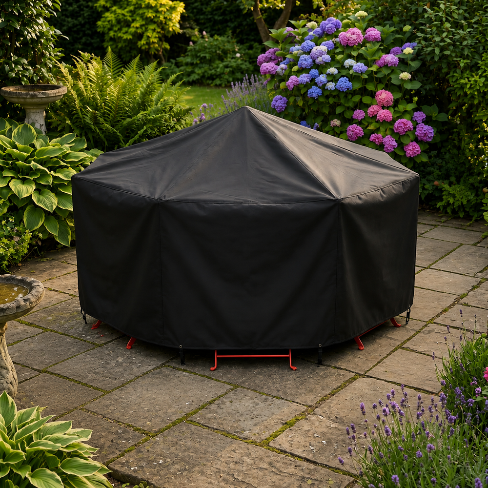 Octagonal Patio Set Cover – 4/6 Seat H90cm Black – Heavy Duty Protection