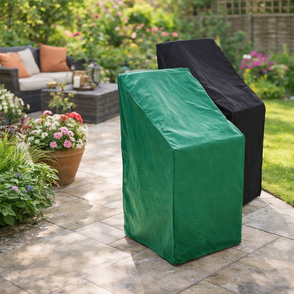 Stacking/Reclining Chair Cover – Green/Black – All-Weather Protection – Outdoor Use