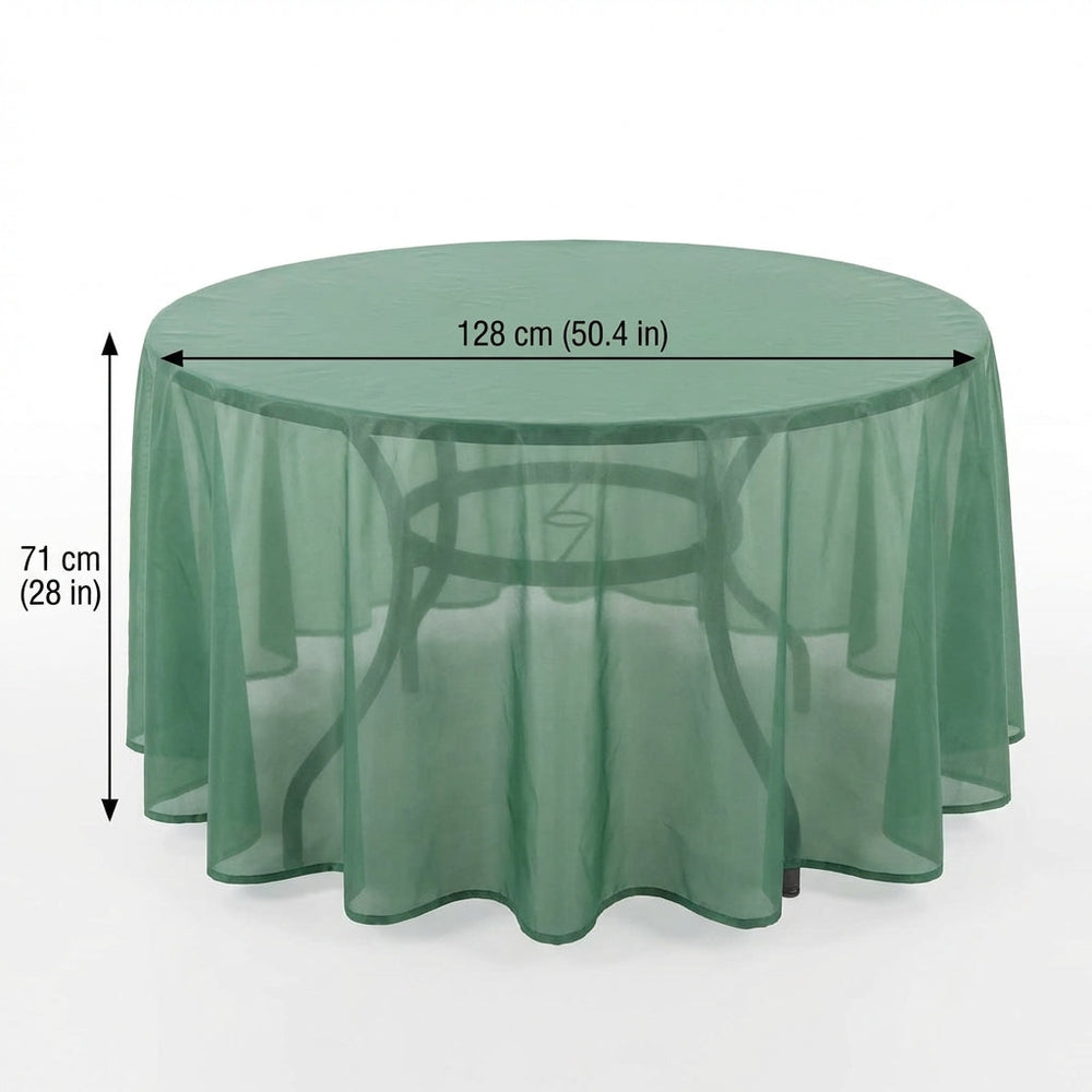 Circular Table Cover – 4/6 Seat – Green Polyester – All-Weather Protection