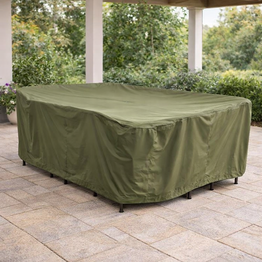 Rectangular Patio Set Cover – 270cm Green – Heavy Duty Polyethylene Protection