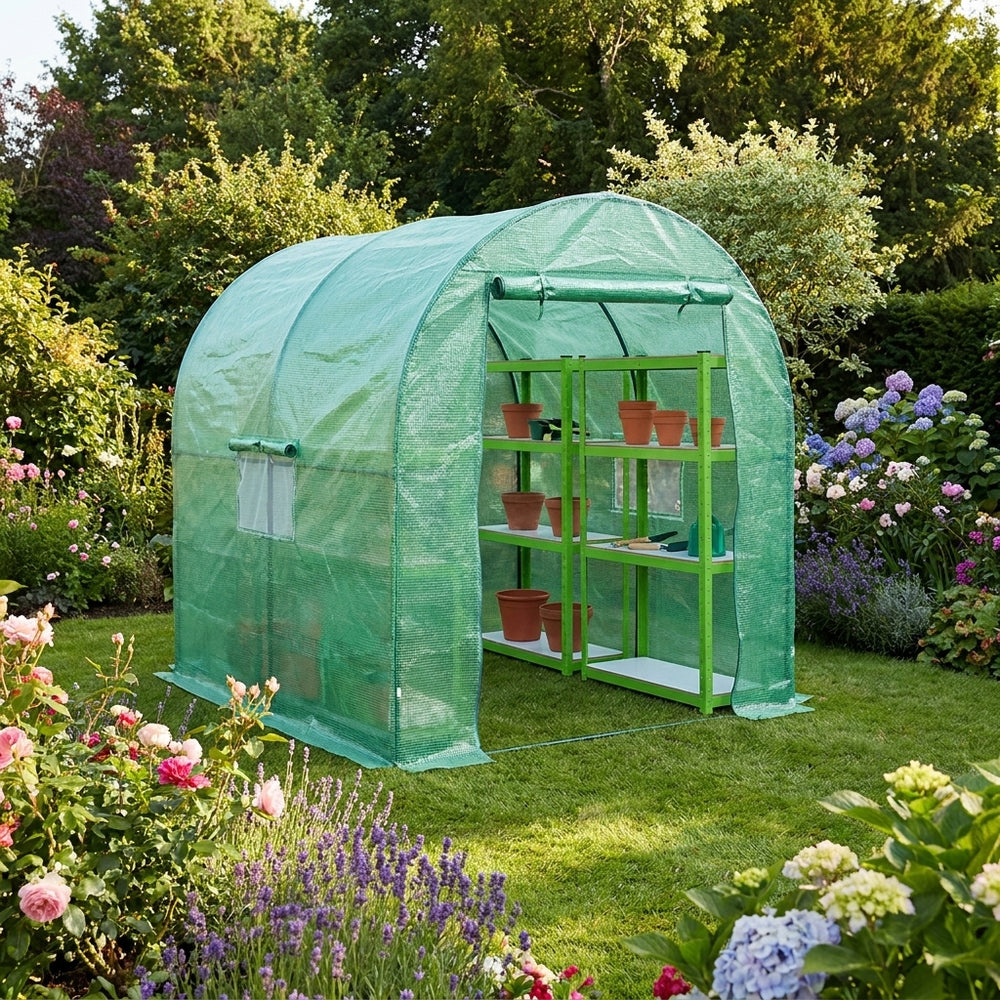 4m x 2m Polytunnel with 19mm Frame and Racking System
