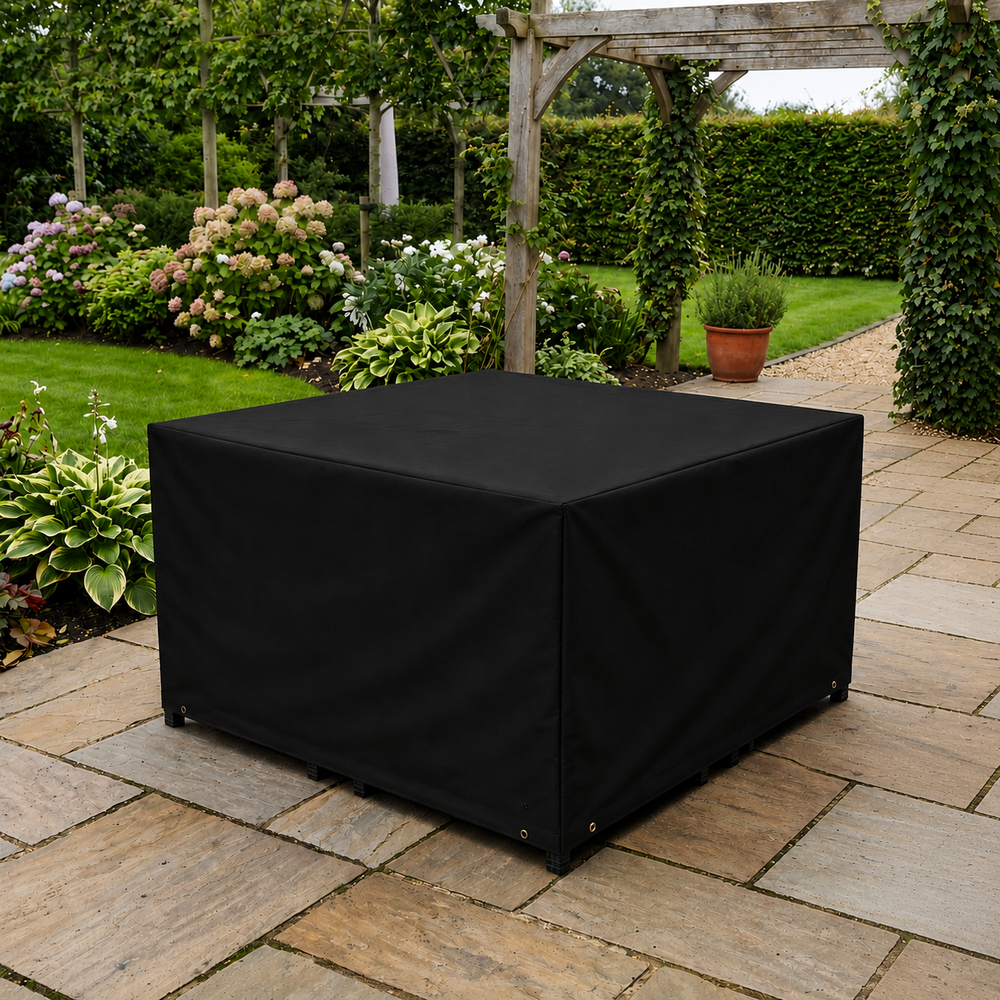 Outdoor Furniture Cover – Medium Black – Waterproof Polyester – Garden Cube Set
