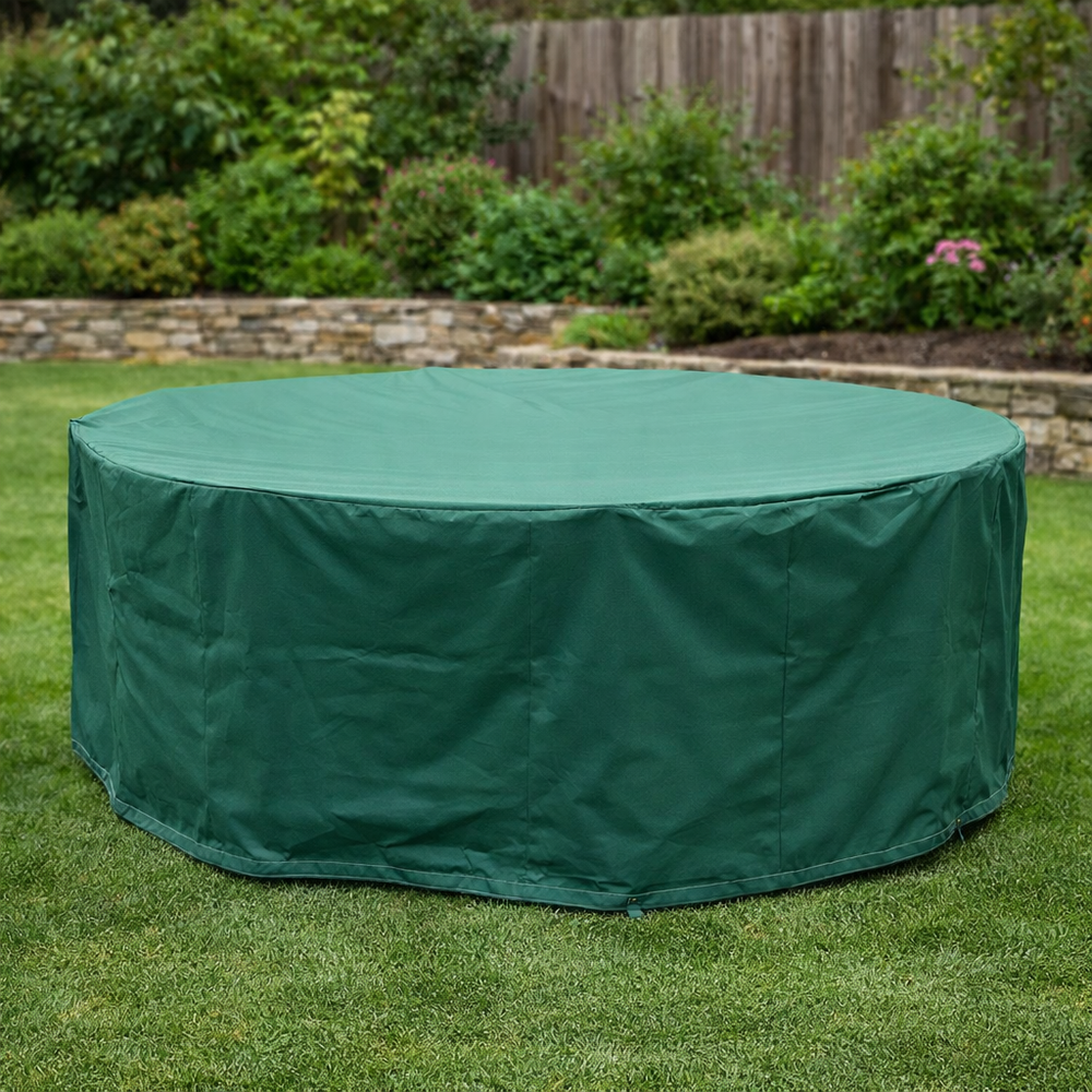 Round Furniture Set Cover – Green 6 Seater – Heavy Duty Protection