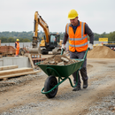 Heavy Duty 90 Litre Metal Wheelbarrow with Pneumatic Tyre and Reinforced Frame - High-Quality Professional Grade for Industrial and Commercial Appl...