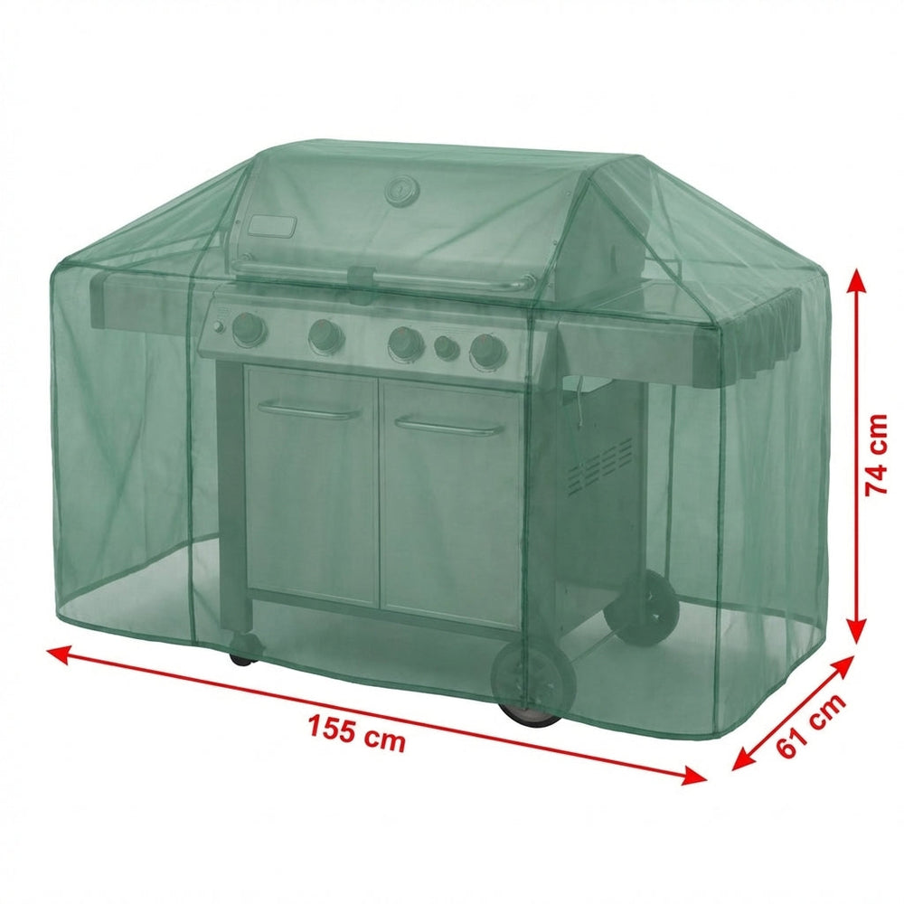 Large Flatbed Barbecue Cover – Green – Super Tough Polyester – Outdoor BBQ Protection