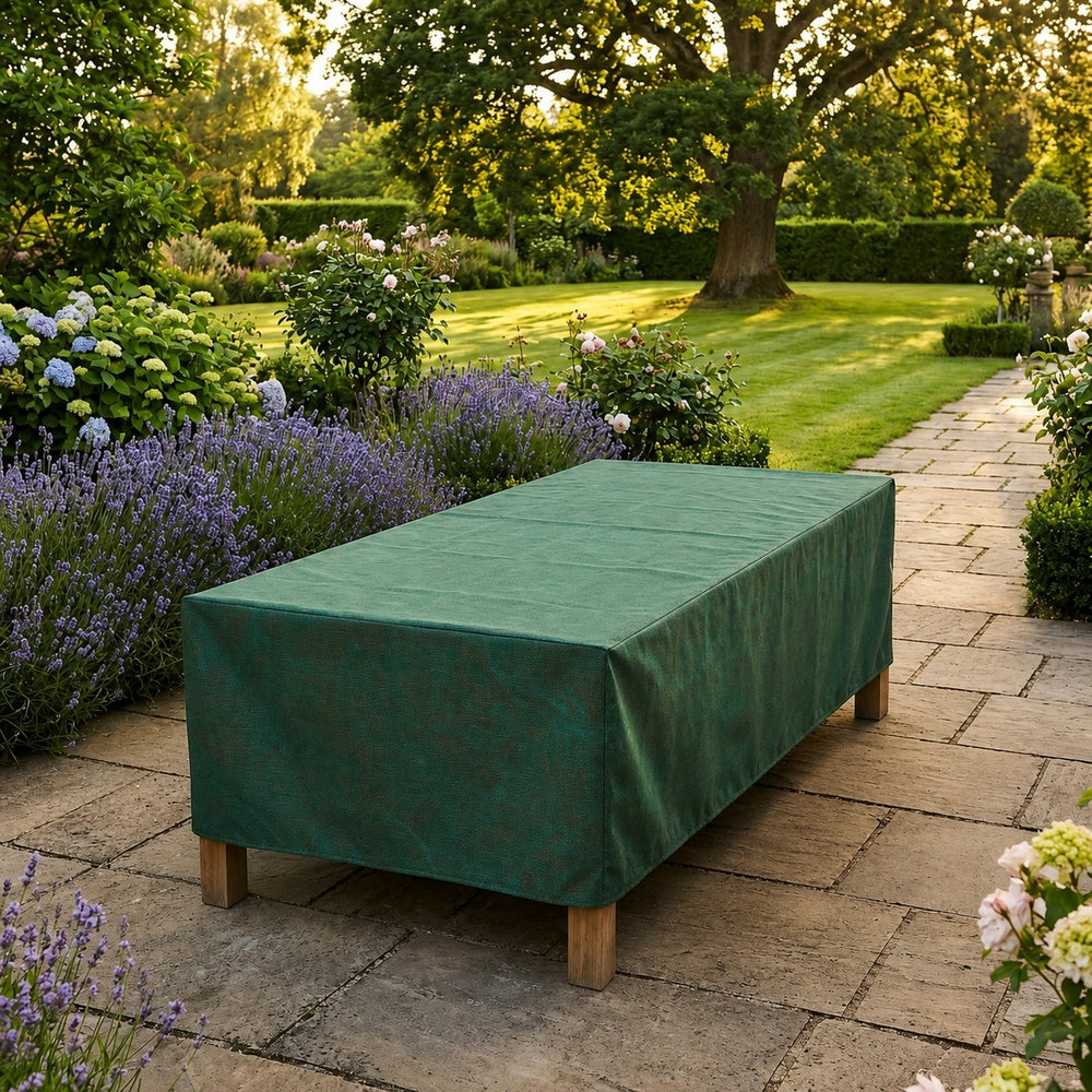 Rectangular Table Cover – Green – Super Tough Protection – Outdoor Use