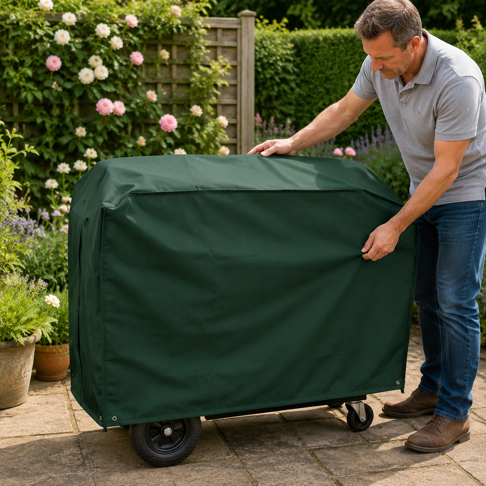 Wagon Barbecue Cover – Green – Heavy Duty Waterproof – Outdoor Protection