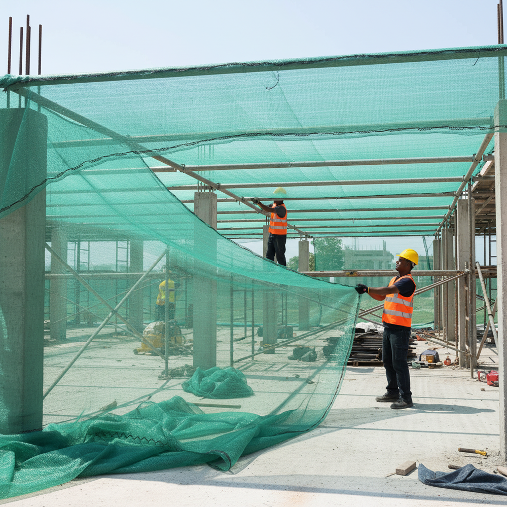 Premium 45% Shade Netting - 50m Roll with UV Additive and Eyelets - High-Quality Professional Grade for Industrial and Commercial Applicat...