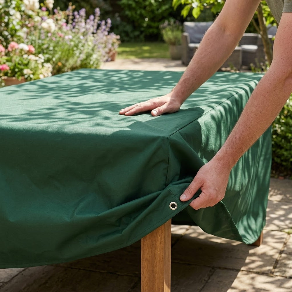Rectangular Table Cover – 4 Seat Green – Waterproof Protection – Outdoor Use