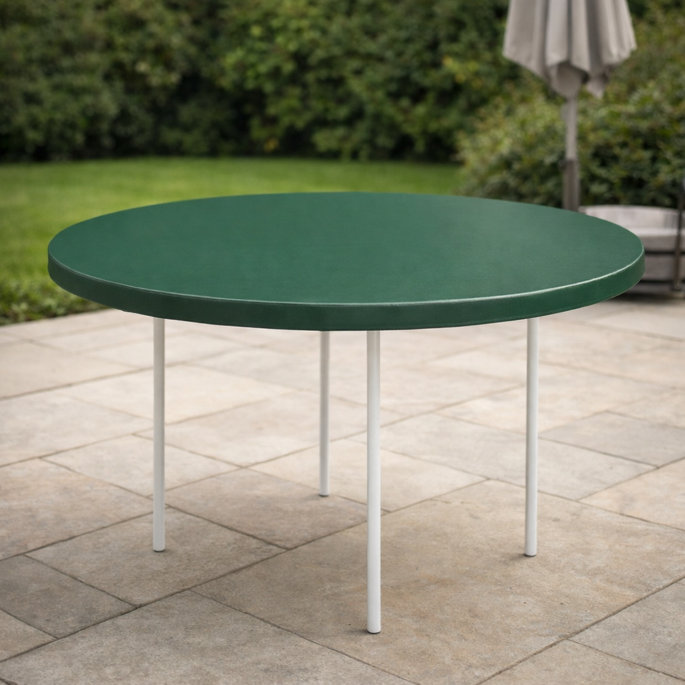 Circular Table Top Cover – 120 cm Green/Black – PVC Backed Polyester – Outdoor Furniture Protection