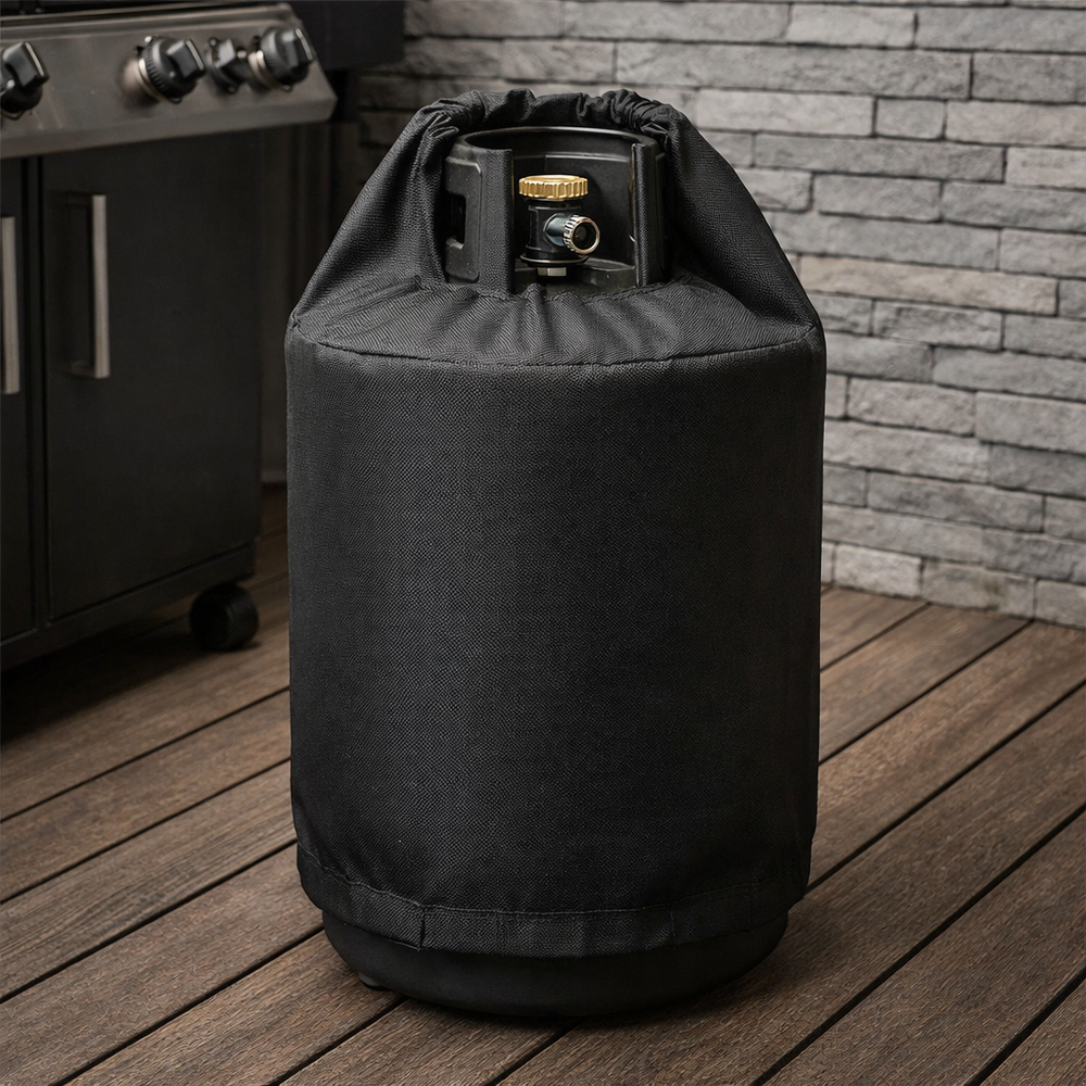 Heavy Duty Gas Bottle Cover – 15kg Black – Waterproof Protection – Outdoor Use
