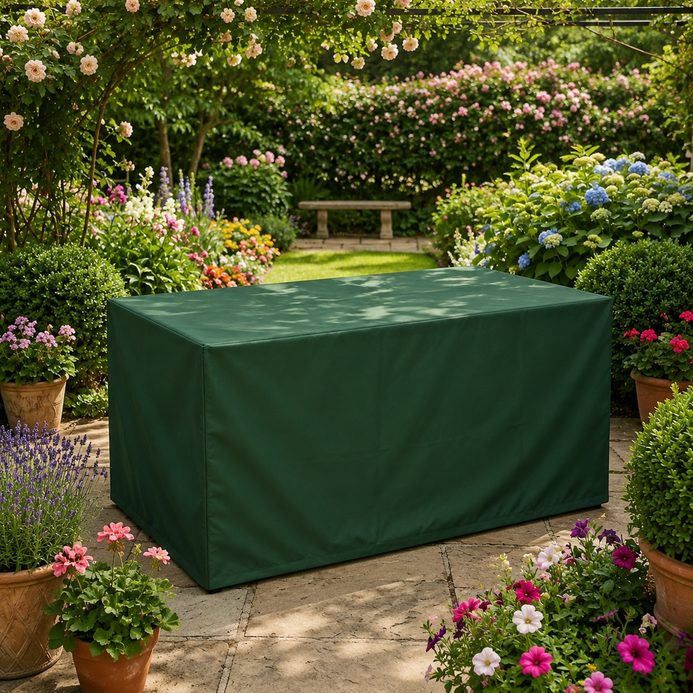 Rectangular Table Cover – 4 Seat Green – Waterproof Protection – Outdoor Use