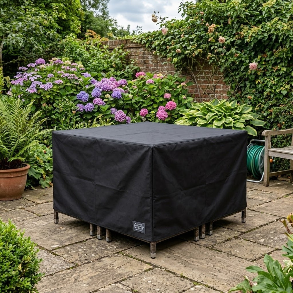 Heavy Duty 4 Seater Cube Set Cover – Black – Super Tough Waterproof Protection