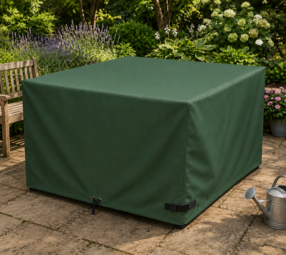 Heavy Duty 4 Seater Rectangular Furniture Cover – Green – Polyethylene – Outdoor Protection