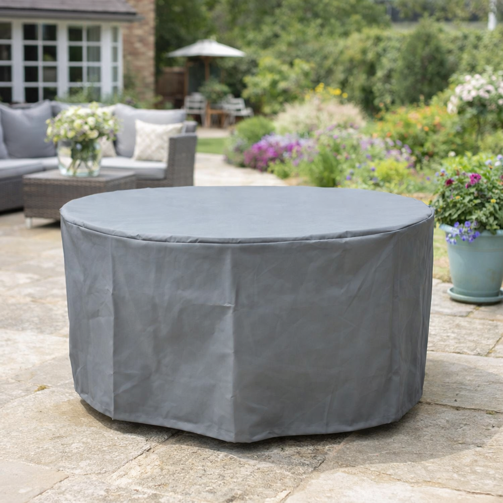 Circular Table Cover – 4/6 Seat Grey – Waterproof Protection – Outdoor Use