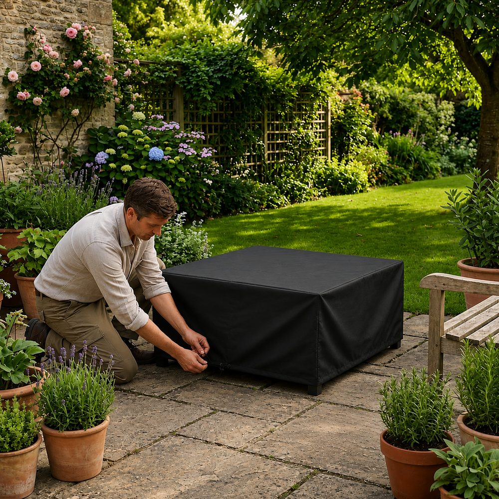 Heavy Duty Small Coffee Table Cover – Black – Polyethylene – Outdoor Protection