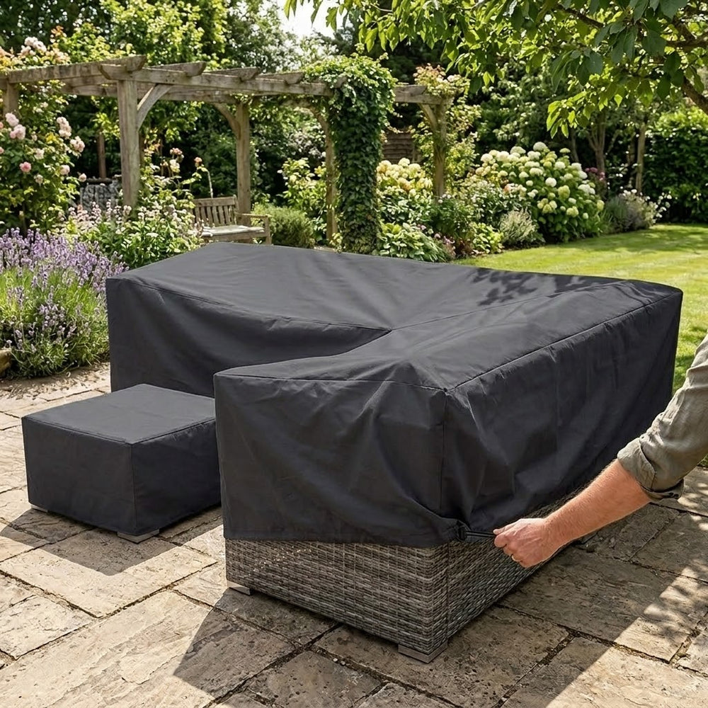 Corner Sofa Set Cover – Medium Charcoal – Polyester – Outdoor Furniture Protection