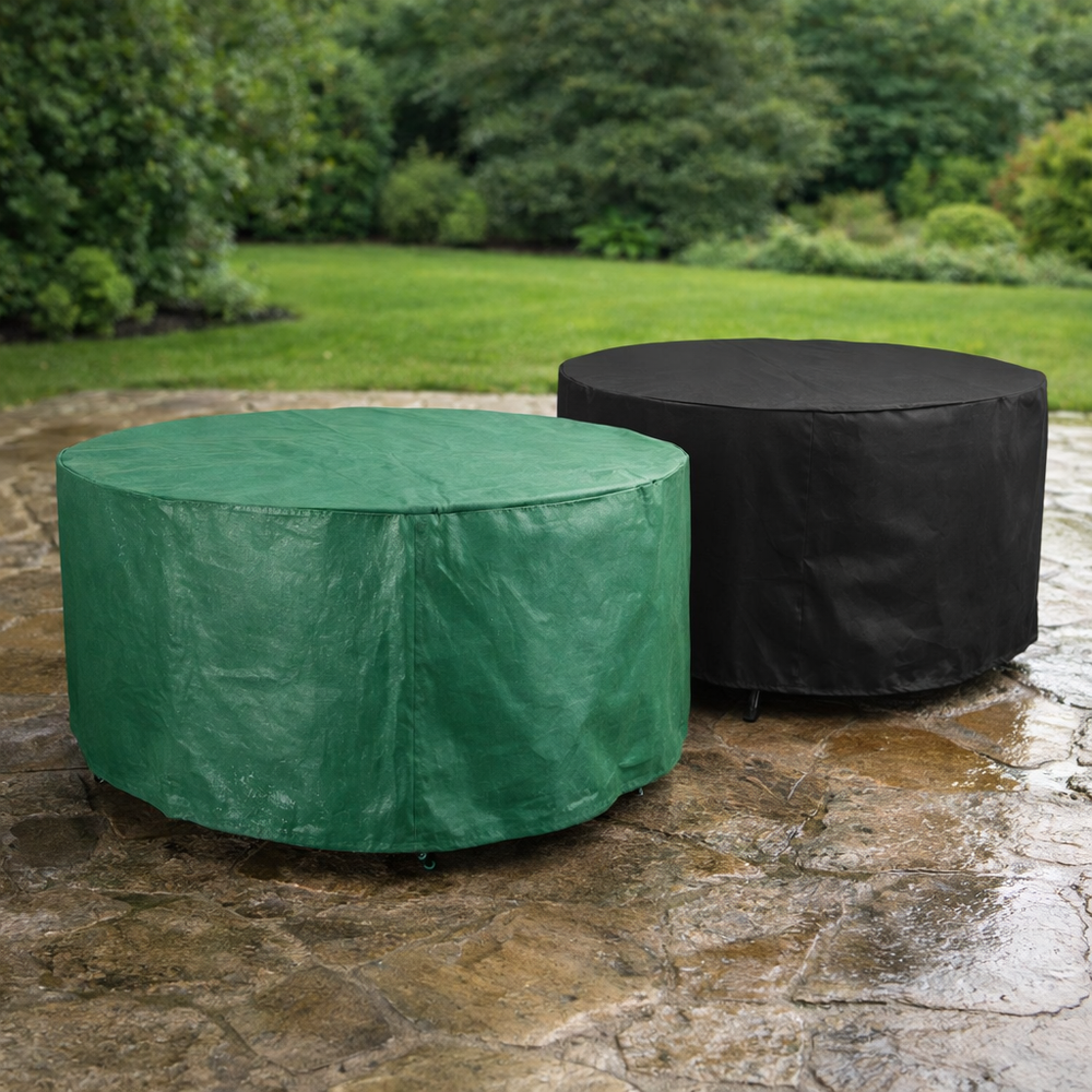 Circular Table Cover – 4/6 Seat – Reversible Green/Black – Outdoor Protection