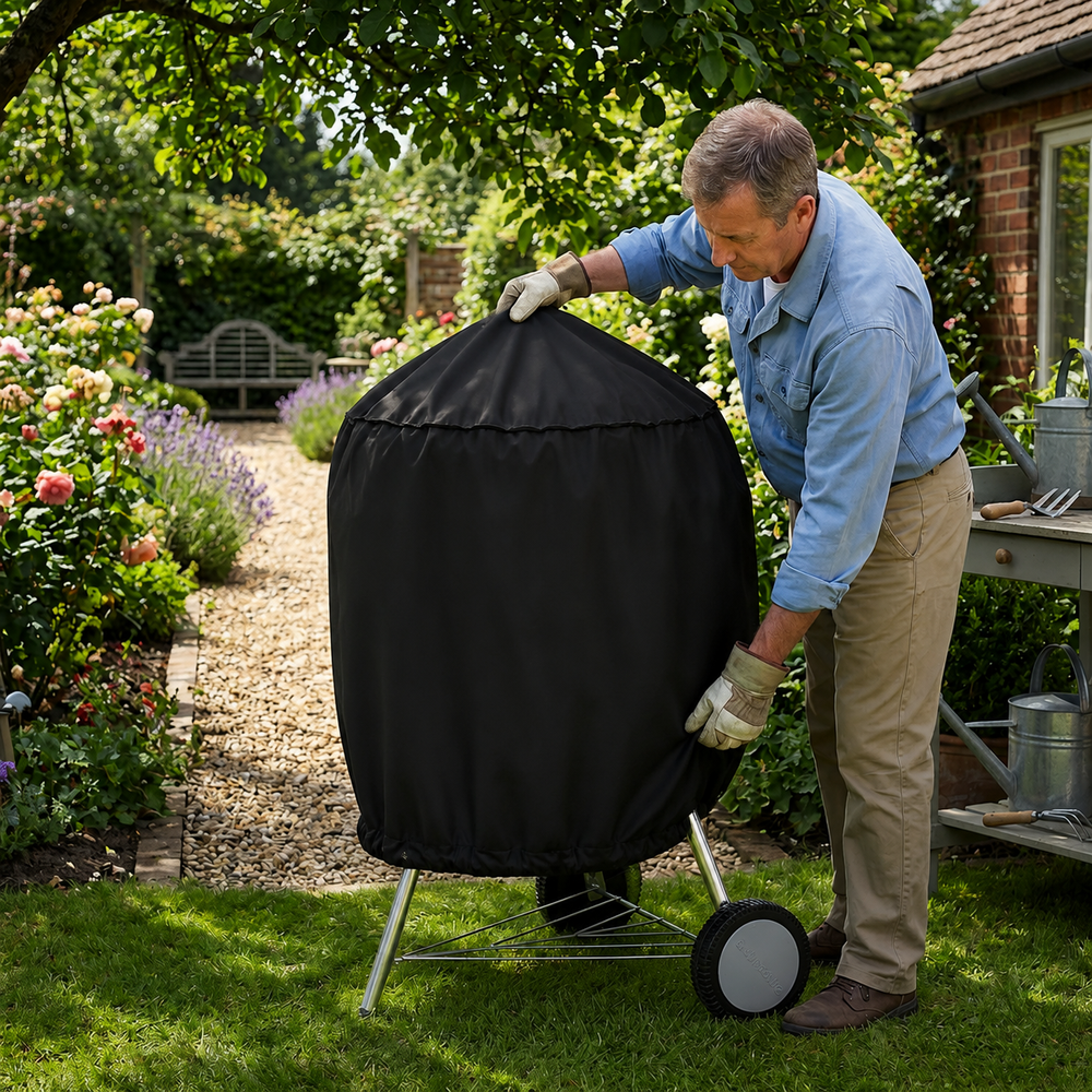 Kettle Barbecue Cover – Black – All-Weather Protection – Outdoor BBQ Cover