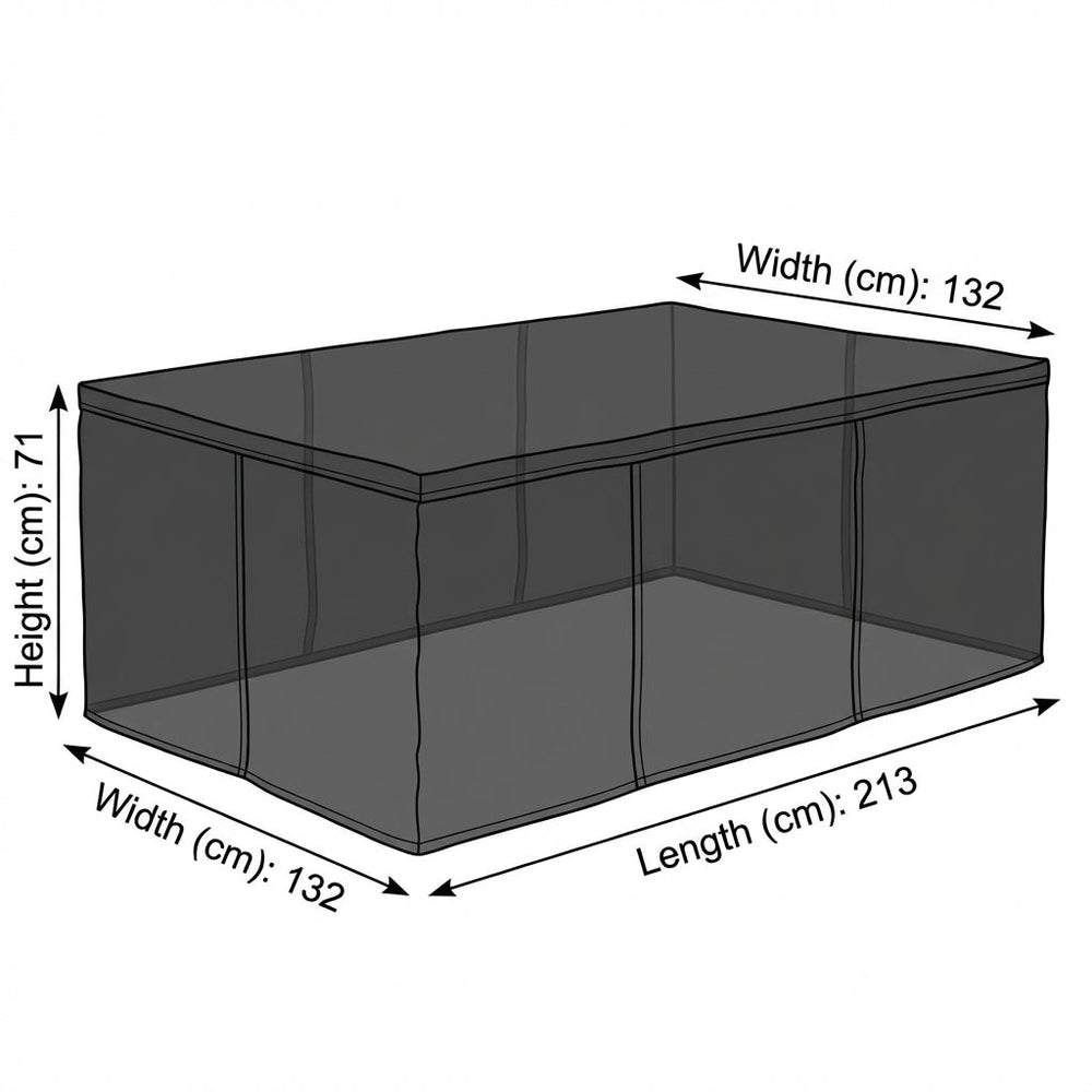 Rectangular Cube Set Cover – 6 Seater – Super Tough Black – Outdoor Protection