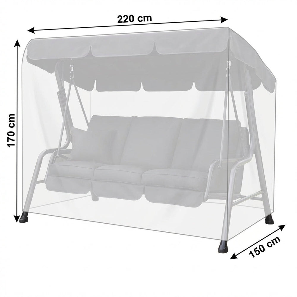 3 Seater Swing Seat Cover – Black – Heavy Duty Polyethylene – Garden Furniture Protection