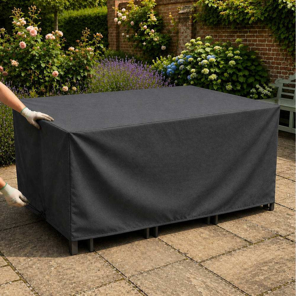 Rectangular Table Cover – 8 Seat – Charcoal – Weather Protection