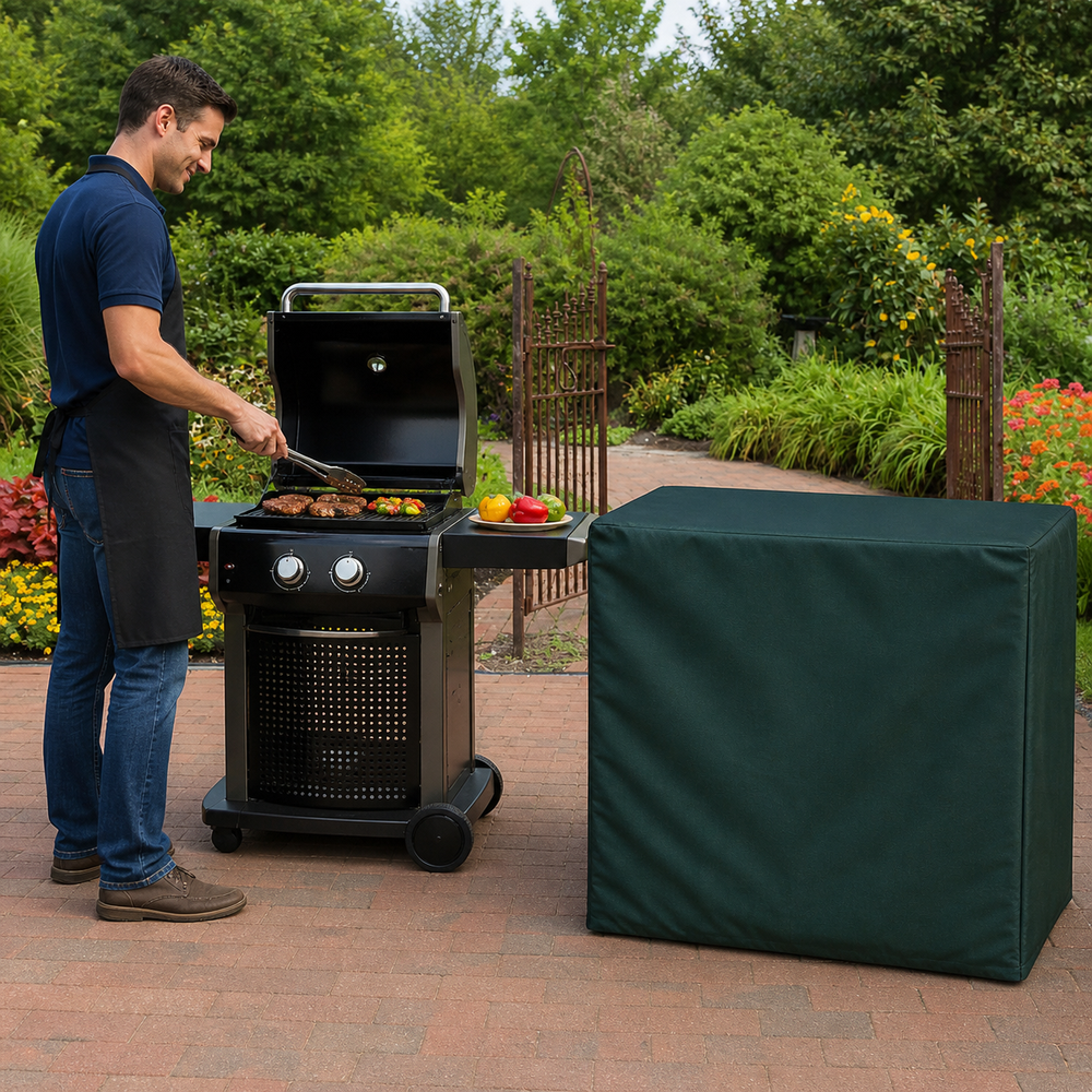 Barbecue Cover – Medium Green – Super Tough Waterproof – Outdoor Protection