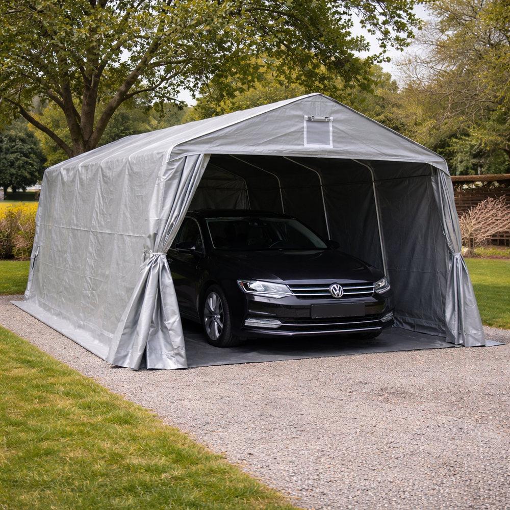Basic Portable Garage 3.3x7.2x2.4m Grey PE