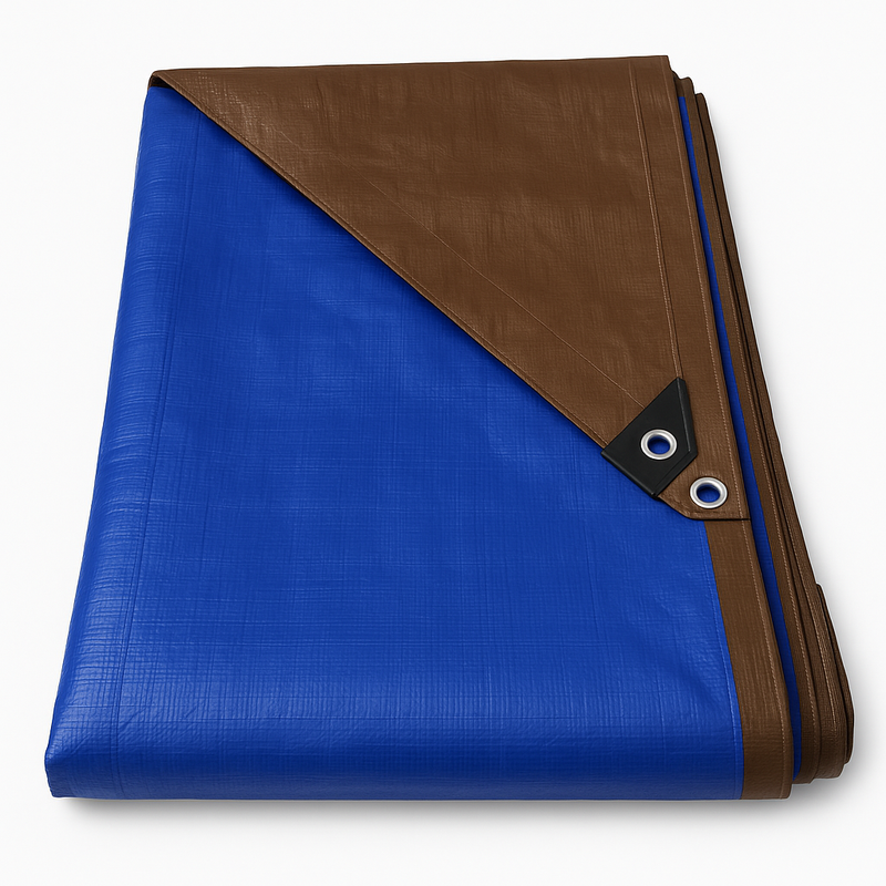Heavy Duty Brown & Blue Tarpaulin 185gsm – UV Protected, Waterproof Tarp Sheet for All-Weather Outdoor & Garden Protection
