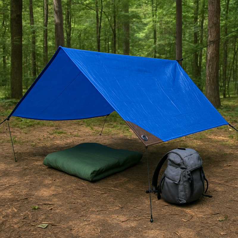 Heavy Duty Brown & Blue Tarpaulin 185gsm – UV Protected, Waterproof Tarp Sheet for All-Weather Outdoor & Garden Protection