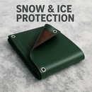 Heavy Duty Green & Brown Tarpaulin 250gsm – UV Protected, Rotproof, Waterproof Tarp Sheet for All-Weather Outdoor Protection